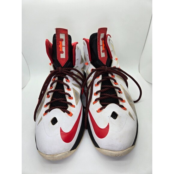 Nike LeBron 10 X Heat Home Basketball Shoes Men\'s 9 White Red Athletic Sneakers main image 4
